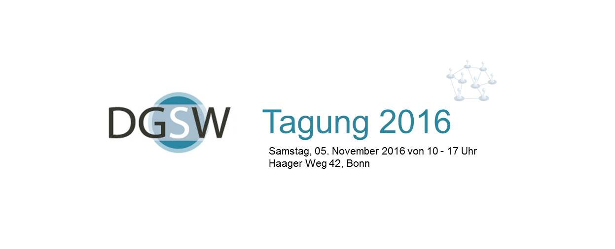 Wir freuen uns über Eure Teilnahme an der diesjährigen DGSW-Tagung in Bonn! Nähere Infos findet ihr hier!